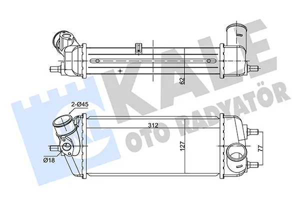 интеркулер (охладител за въздуха на турбината) KALE OTO RADYATOR   