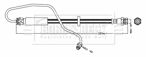 Спирачни маркучи за AUDI A4 Avant (8W5, B9) 2.0 TFSI Mild Hybrid quattro BBH8716 BORG & BECK         