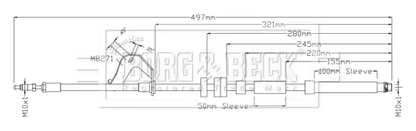спирачен маркуч BORG & BECK         