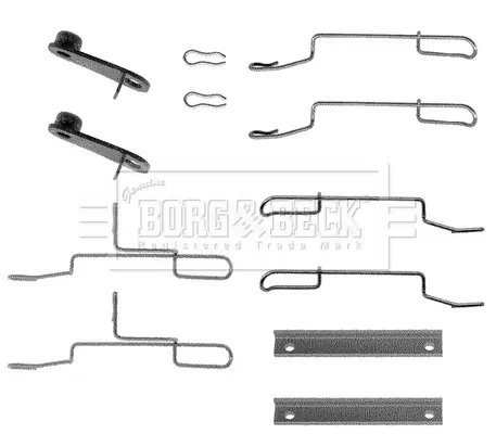 комплект принадлежности, дискови накладки BORG & BECK         