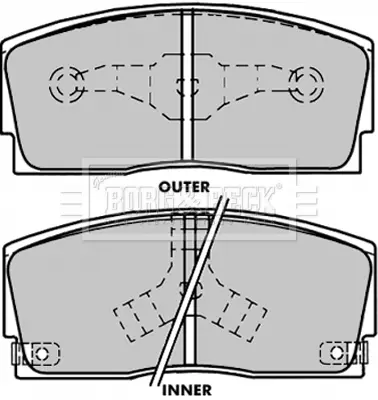комплект спирачно феродо, дискови спирачки BORG & BECK         