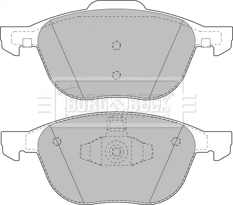 комплект спирачно феродо, дискови спирачки BORG & BECK         