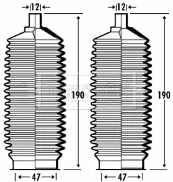 комплект маншон, кормилно управление BORG & BECK         
