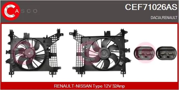електромотор, вентилатор на радиатора CASCO               