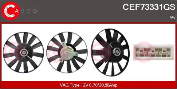 вентилатор, охлаждане на двигателя CASCO               