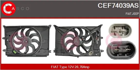 електромотор, вентилатор на радиатора CASCO               