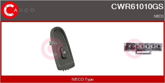 Бутони ел. стъкла за IVECO DAILY IV (бордова) платформа/ шаси 40C17, 40C17 /P CWR61010GS CASCO               