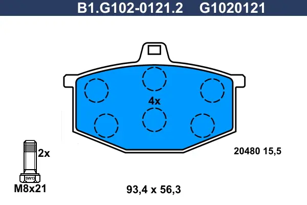 комплект спирачно феродо, дискови спирачки GALFER              