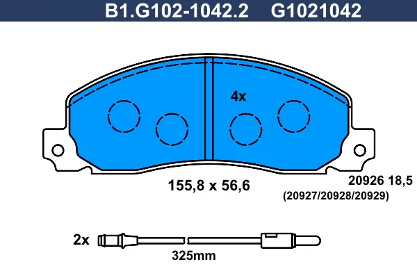 комплект спирачно феродо, дискови спирачки GALFER              