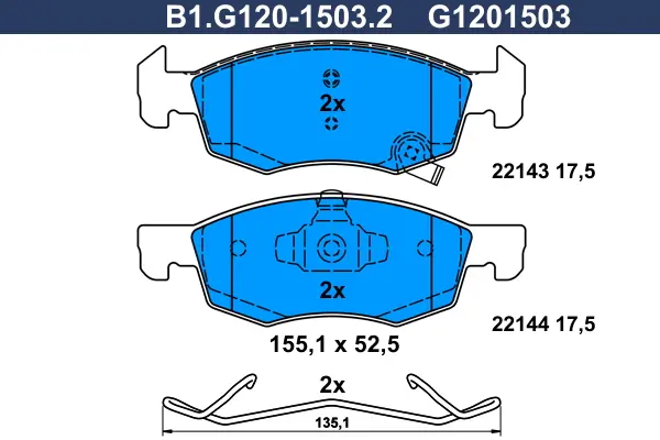 комплект спирачно феродо, дискови спирачки GALFER              