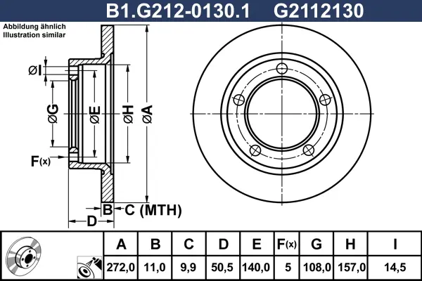 Спирачни дискове за LADA NIVA Closed Off-Road Vehicle (2121, 2131) 1700 i B1.G212-0130.1 GALFER              