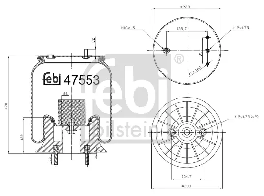 Маншон, въздушно окачване FEBI BILSTEIN 47553
