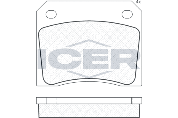 Комплект спирачно феродо, дискови спирачки ICER