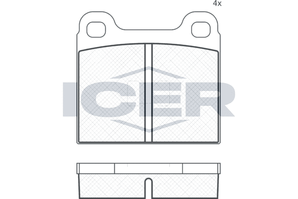 Комплект спирачно феродо, дискови спирачки ICER