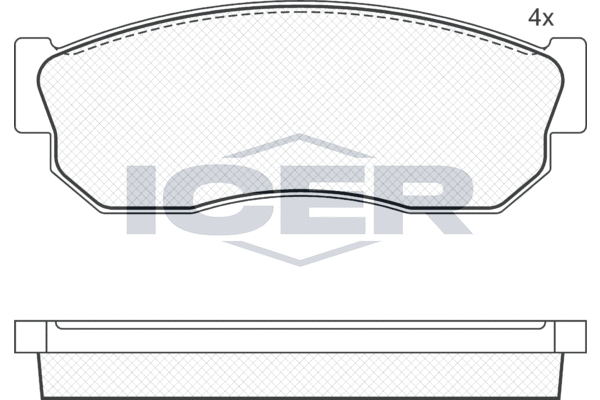 Комплект спирачно феродо, дискови спирачки ICER