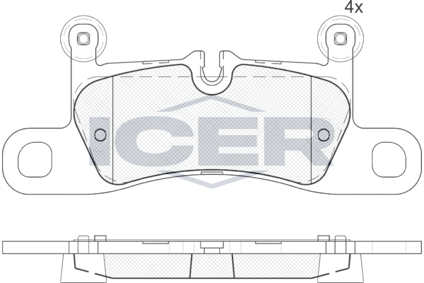 Комплект спирачно феродо, дискови спирачки ICER