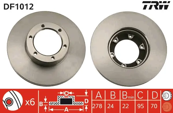 Спирачен диск TRW DF1012