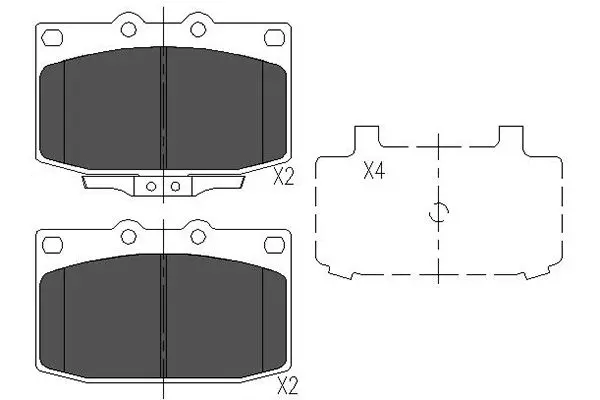 Комплект спирачно феродо, дискови спирачки KAVO PARTS