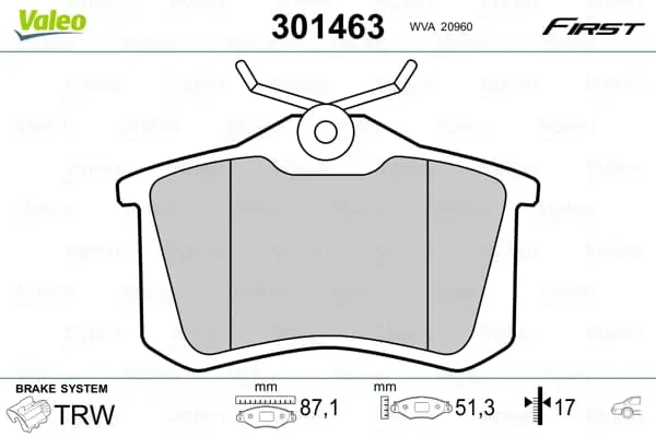 Комплект спирачно феродо, дискови спирачки VALEO