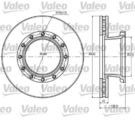 Спирачен диск VALEO 187069