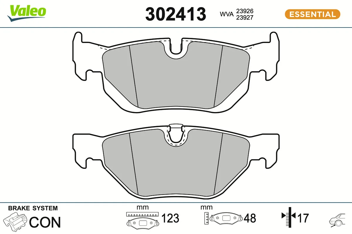 Комплект спирачно феродо, дискови спирачки VALEO 302413