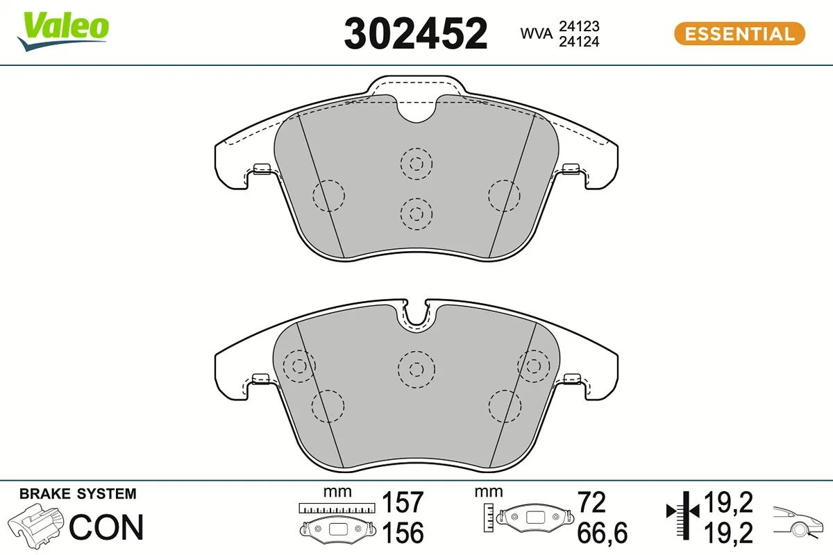 Комплект спирачно феродо, дискови спирачки VALEO 302452