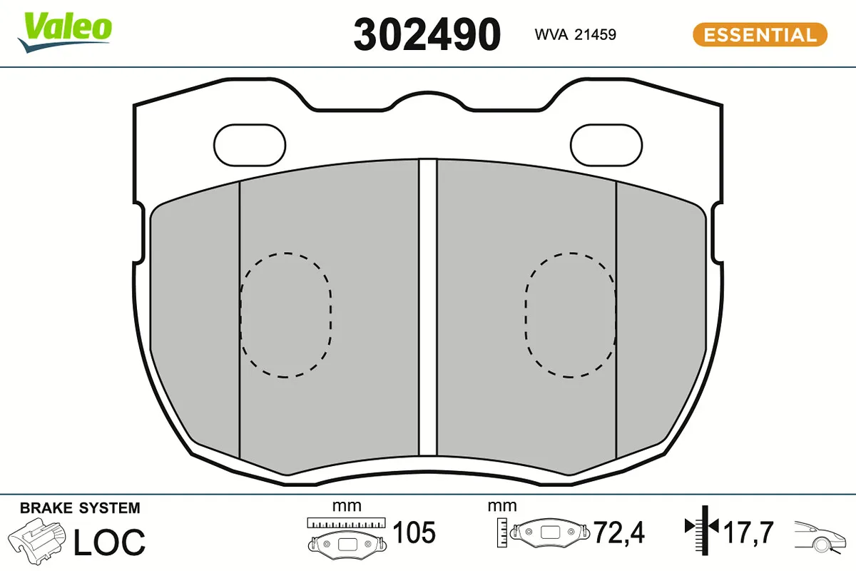 Комплект спирачно феродо, дискови спирачки VALEO 302490
