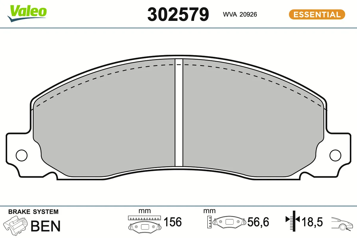 Комплект спирачно феродо, дискови спирачки VALEO 302579