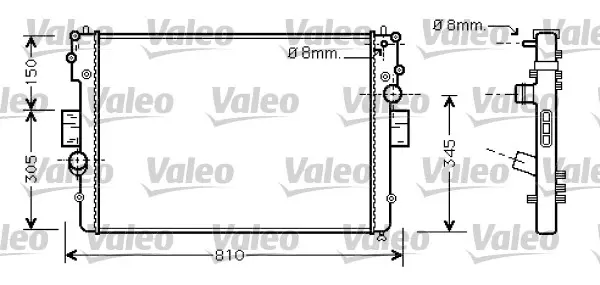 Радиатор, охлаждане на двигателя VALEO 734448