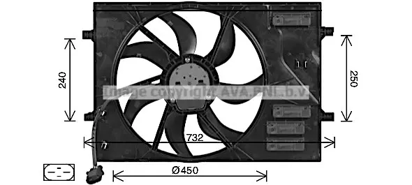 Вентилатор, охлаждане на двигателя AVA QUALITY COOLING