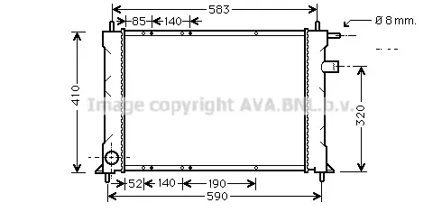 Радиатор, охлаждане на двигателя AVA QUALITY COOLING