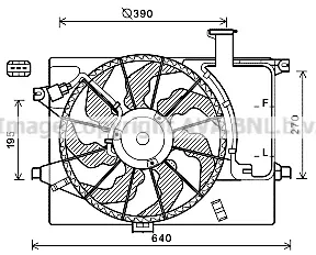 Вентилатор, охлаждане на двигателя AVA QUALITY COOLING