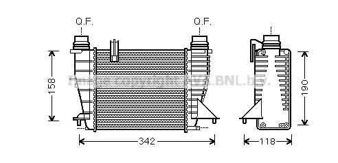 Интеркулер (охладител за въздуха на турбината) AVA QUALITY COOLING