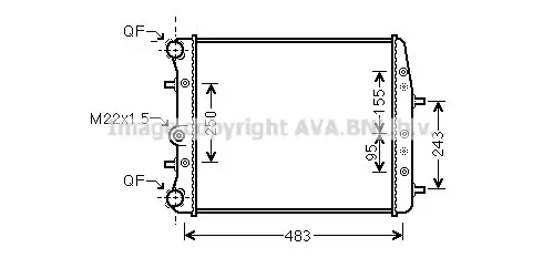 Радиатор, охлаждане на двигателя AVA QUALITY COOLING