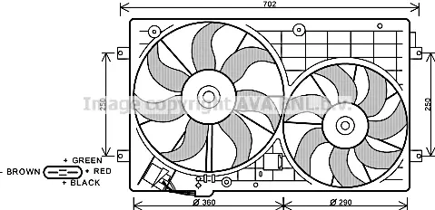 Вентилатор, охлаждане на двигателя AVA QUALITY COOLING