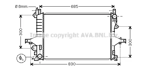 Радиатор, охлаждане на двигателя AVA QUALITY COOLING