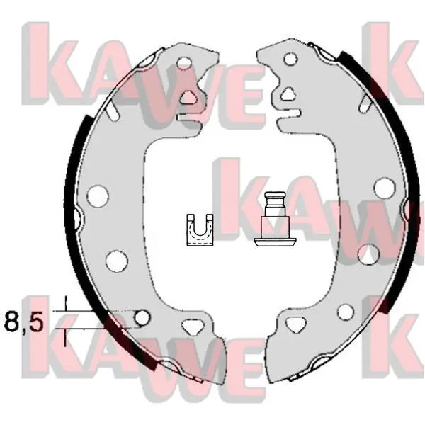 Комплект спирачна челюст KAWE