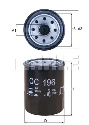 Маслен филтър MAHLE OC 196