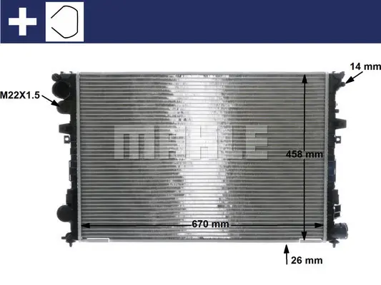 Радиатор, охлаждане на двигателя MAHLE
