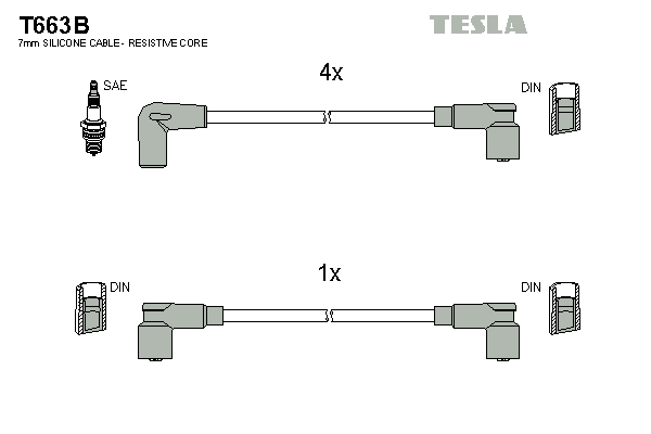Комплект запалителеи кабели TESLA