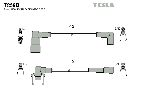 Комплект запалителеи кабели TESLA