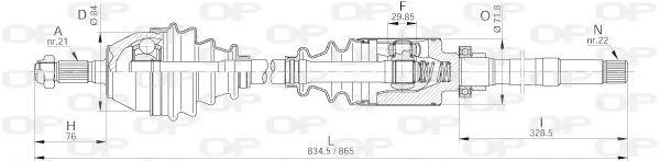 Полуоска OPEN PARTS