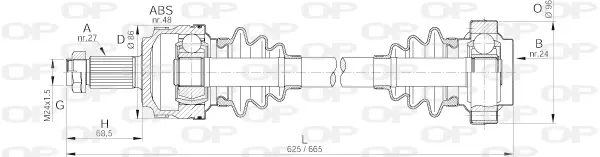Полуоска OPEN PARTS