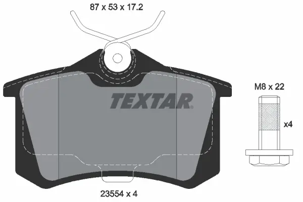 Комплект спирачно феродо, дискови спирачки TEXTAR