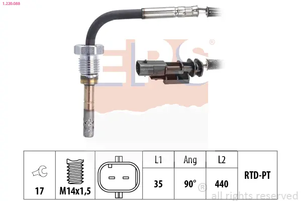 датчик, температура на изгорелите газове EPS                 