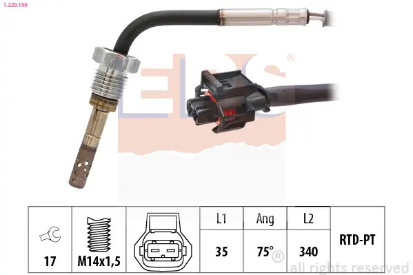 датчик, температура на изгорелите газове EPS                 