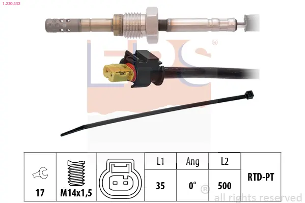 датчик, температура на изгорелите газове EPS                 