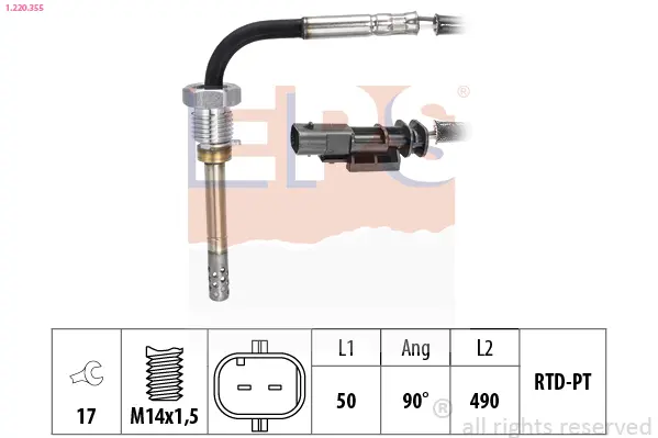 датчик, температура на изгорелите газове EPS                 