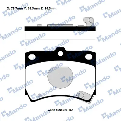 комплект спирачно феродо, дискови спирачки MANDO               