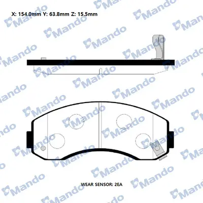 комплект спирачно феродо, дискови спирачки MANDO               
